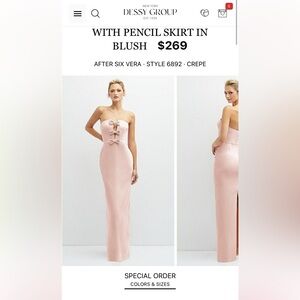 After Six Blush Strapless Dress Bridesmaid Special Event